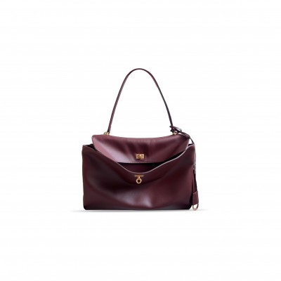 BALENCIAGA WOMEN'S RODEO HANDBAG LARGE IN DARK BURGUNDY 7897442KBWZ1862 (39.8*29.9*12.9cm) BALENCIAGA WOMEN'S RODEO HANDBAG LARGE IN DARK BURGUNDY 7897442KBWZ1862 (39.8*29.9*12.9cm)